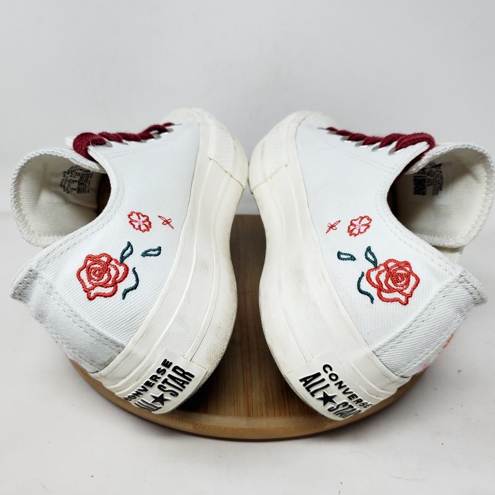 Converse All Star Lift Platform Shoes Womens 8 White Summer Embroidered Sneaker - Picture 9 of 13